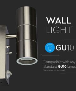 Απλίκα τοίχου GU10, μεταλλική, συμβατή με λάμπες GU10. Ιδανική για εσωτερικούς χώρους, μοντέρνος σχεδιασμός.