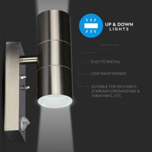 Ανοξείδωτο φωτιστικό τοίχου LED, κατάλληλο για εξωτερικούς χώρους, εύκολη εγκατάσταση και χαμηλή συντήρηση.