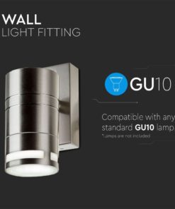Φωτιστικό τοίχου GU10, μεταλλικό χρώμα, συμβατό με λάμπες GU10 (δεν περιλαμβάνονται), ιδανικό για μοντέρνο φωτισμό.