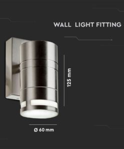Επιτοίχιο φωτιστικό εξωτερικού χώρου, διάμετρος 60mm, ύψος 125mm, μοντέρνος σχεδιασμός.