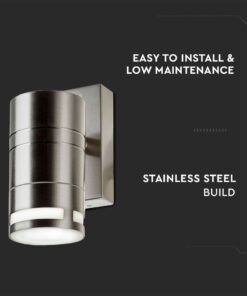 Απλίκα τοίχου εξωτερικού χώρου από ανοξείδωτο χάλυβα, εύκολη εγκατάσταση και συντήρηση.