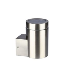 Φωτιστικό τοίχου εξωτερικού χώρου αλουμινίου, μοντέρνος σχεδιασμός σε ασημί χρώμα, ανθεκτικό στις καιρικές συνθήκες.