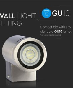 Ατσάλινη βάση για λάμπες τοίχου GU10, συμβατή με λάμπες GU10, μοντέρνος σχεδιασμός, δεν περιλαμβάνονται λάμπες.