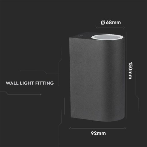 Μαύρο φωτιστικό τοίχου 150x92x68mm, για εσωτερική χρήση. Απλός σχεδιασμός, ιδανικό για μοντέρνους χώρους.