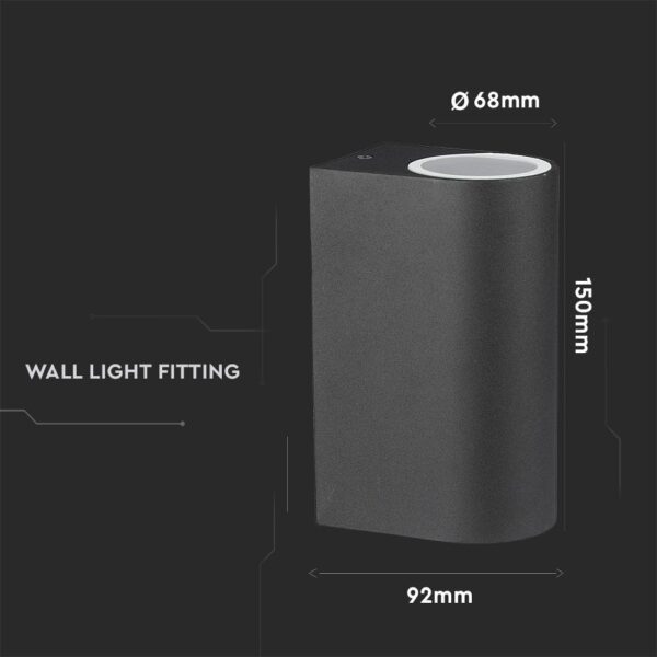 Μαύρο φωτιστικό τοίχου 150x92x68mm, για εσωτερική χρήση. Απλός σχεδιασμός, ιδανικό για μοντέρνους χώρους.