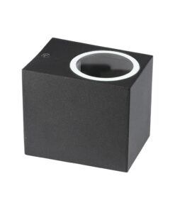 Μοντέρνο μαύρο φωτιστικό τοίχου LED, κυβάκι, με κατευθυνόμενο φως, ιδανικό για εσωτερικούς χώρους.