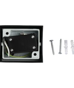 Διακόπτης φωτιστικού τοίχου με περιλαμβανόμενες βίδες και ούπα για εύκολη και ασφαλή εγκατάσταση.