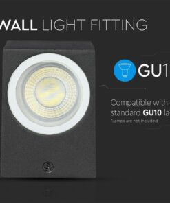 Φωτιστικό τοίχου μαύρο, συμβατό με λάμπες GU10. Ιδανικό για μοντέρνο φωτισμό σε εσωτερικούς χώρους.