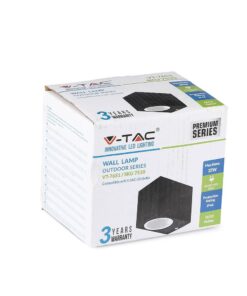 Εξωτερικό φωτιστικό τοίχου V-TAC 35W, αδιάβροχο IP44, μαύρο, με 3 χρόνια εγγύηση.