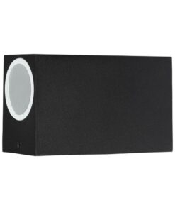 Μοντέρνο φωτιστικό τοίχου LED διπλής δέσμης σε μαύρο χρώμα, ιδανικό για εξωτερικούς χώρους.