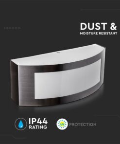 Απλίκα τοίχου IP44, ανθεκτική σε σκόνη και υγρασία, με προστασία UV, μέταλλο και γυαλί σε μοντέρνο σχέδιο.