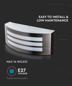 Απλίκα τοίχου LED, μέγ. 14W, κάτοχος E27, ασημί φινίρισμα, εύκολη εγκατάσταση, λαμπτήρες δεν περιλαμβάνονται.