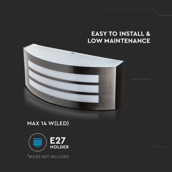 Απλίκα τοίχου LED, μέγ. 14W, κάτοχος E27, ασημί φινίρισμα, εύκολη εγκατάσταση, λαμπτήρες δεν περιλαμβάνονται.