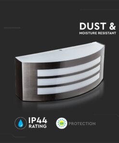 Απλίκα τοίχου με IP44, ανθεκτική σε σκόνη και υγρασία, με προστασία UV για εξωτερική χρήση.