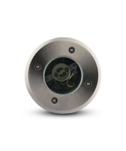 Εξωτερικό σποτ φωτισμού LED, IP67, ασημί ανοξείδωτο ατσάλι, ιδανικό για τοποθέτηση σε δάπεδο, ανθεκτικό στη σκόνη και το νερό.