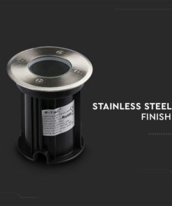 Φωτιστικό εδάφους LED από ανοξείδωτο ατσάλι, στιβαρό, κατάλληλο για εξωτερικούς χώρους.