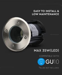 Ενδοδαπέδιο φωτιστικό LED 35W, εύκολη εγκατάσταση, συμβατό με λάμπες GU10, χωρίς λάμπες.