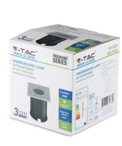 Συσκευασία υπόγειου λαμπτήρα V-TAC 35W, αντοχή IP65, εξωτερική χρήση, VT-7677, εγγύηση 3 ετών.