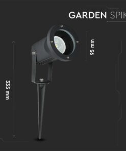 Σποτ κήπου LED με καρφί, 335mm ύψος, μαύρο χρώμα, ανθεκτικό στις καιρικές συνθήκες για εξωτερικούς χώρους.
