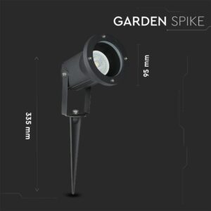 Σποτ κήπου LED με καρφί, 335mm ύψος, μαύρο χρώμα, ανθεκτικό στις καιρικές συνθήκες για εξωτερικούς χώρους.