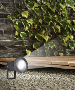 Εξωτερικός προβολέας LED για κήπο, μαύρο, ανθεκτικός στο νερό, φωτισμός εξωτερικών χώρων, ενεργειακής κλάσης Α+.