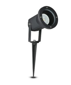 LED Spot φωτιστικό εξωτερικού χώρου, μαύρο χρώμα, βάση γείωσης, για κήπους και διαδρόμους.