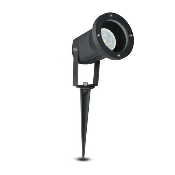 LED Spot φωτιστικό εξωτερικού χώρου, μαύρο χρώμα, βάση γείωσης, για κήπους και διαδρόμους.