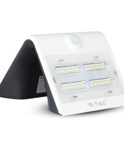 Φωτιστικό LED ηλιακής ενέργειας με ανίχνευση κίνησης, ιδανικό για εξωτερικούς χώρους, λευκό χρώμα.