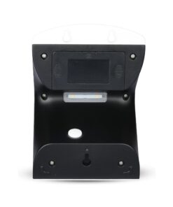 Φωτοβολταϊκό επιτοίχιο φωτιστικό με ανιχνευτή κίνησης για εξωτερική χρήση, μαύρο χρώμα, ενεργειακή εξοικονόμηση.