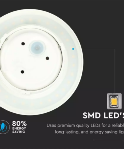 LED επιτοίχιο φωτιστικό 6W Στρογγυλό Λευκό σώμα 4000K Φυσικό λευκό V-TAC – 7525