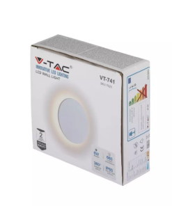 LED επιτοίχιο φωτιστικό 6W Στρογγυλό Λευκό σώμα 4000K Φυσικό λευκό V-TAC – 7525