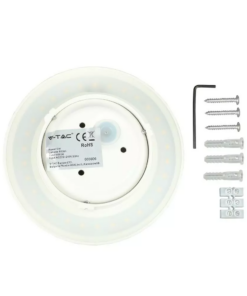 LED επιτοίχιο φωτιστικό 6W Στρογγυλό Λευκό σώμα 4000K Φυσικό λευκό V-TAC – 7525