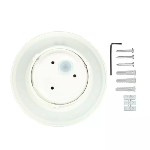 LED επιτοίχιο φωτιστικό 9W Στρογγυλό Λευκό σώμα 3000K Θερμό λευκό V-TAC – 7526