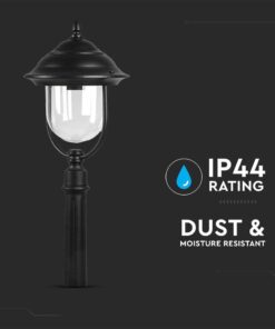 Επιδαπέδιο Φωτιστικό Κήπου Φαναράκι με Κολωνάκι E27 IP44 Αλουμίνιο Μαύρο V-TAC – 7530