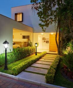 Επιδαπέδιο Φωτιστικό Κήπου Φαναράκι με Κολωνάκι E27 IP44 Αλουμίνιο Μαύρο V-TAC – 7530