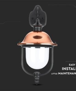 Επιτοίχιο Φωτιστικό Κήπου Απλίκα Φαναράκι προς τα Κάτω E27 IP44 Αλουμίνιο Μαύρο-Χάλκινο V-TAC – 7531