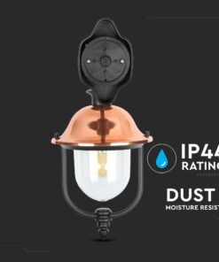 Επιτοίχιο Φωτιστικό Κήπου Απλίκα Φαναράκι προς τα Κάτω E27 IP44 Αλουμίνιο Μαύρο-Χάλκινο V-TAC – 7531