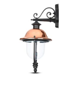 Επιτοίχιο Φωτιστικό Κήπου Απλίκα Φαναράκι προς τα Κάτω E27 IP44 Αλουμίνιο Μαύρο-Χάλκινο V-TAC – 7531
