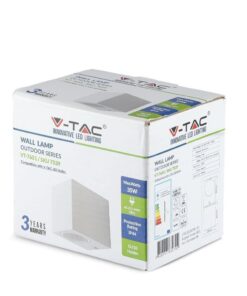 Φωτιστικό Τοίχου GU10 Τετράγωνο V-TAC Λευκό IP44 – 7539