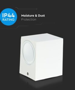 Φωτιστικό Τοίχου GU10 Τετράγωνο V-TAC Λευκό IP44 – 7539
