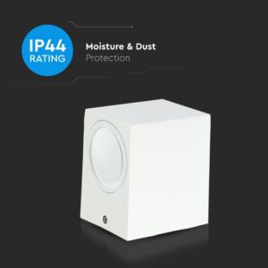 Φωτιστικό Τοίχου GU10 Τετράγωνο V-TAC Λευκό IP44 – 7539