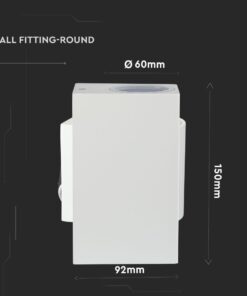 Φωτιστικό Τοίχου 2xGU10 Τετράγωνο V-TAC Λευκό IP44 – 7541