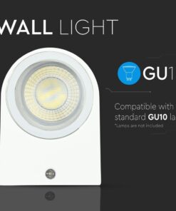 Φωτιστικό Τοίχου GU10 Στρογγυλό V-TAC Λευκό IP44 – 7540