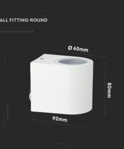 Φωτιστικό Τοίχου GU10 Στρογγυλό V-TAC Λευκό IP44 – 7540