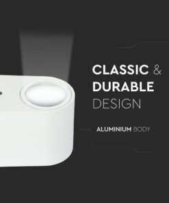 Φωτιστικό Τοίχου GU10 Στρογγυλό V-TAC Λευκό IP44 – 7540