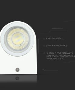 Φωτιστικό Τοίχου GU10 Στρογγυλό V-TAC Λευκό IP44 – 7540