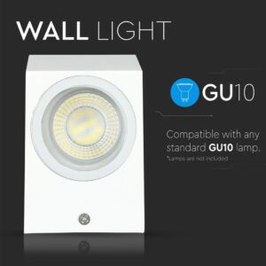 Φωτιστικό Τοίχου 2xGU10 Τετράγωνο V-TAC Λευκό IP44 – 7541