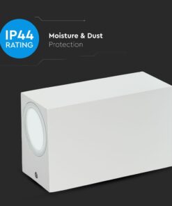 Φωτιστικό Τοίχου 2xGU10 Τετράγωνο V-TAC Λευκό IP44 – 7541