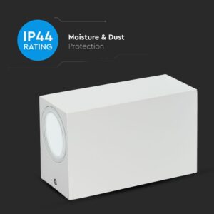 Φωτιστικό Τοίχου 2xGU10 Τετράγωνο V-TAC Λευκό IP44 – 7541