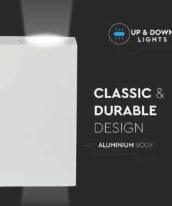 Φωτιστικό Τοίχου 2xGU10 Τετράγωνο V-TAC Λευκό IP44 – 7541